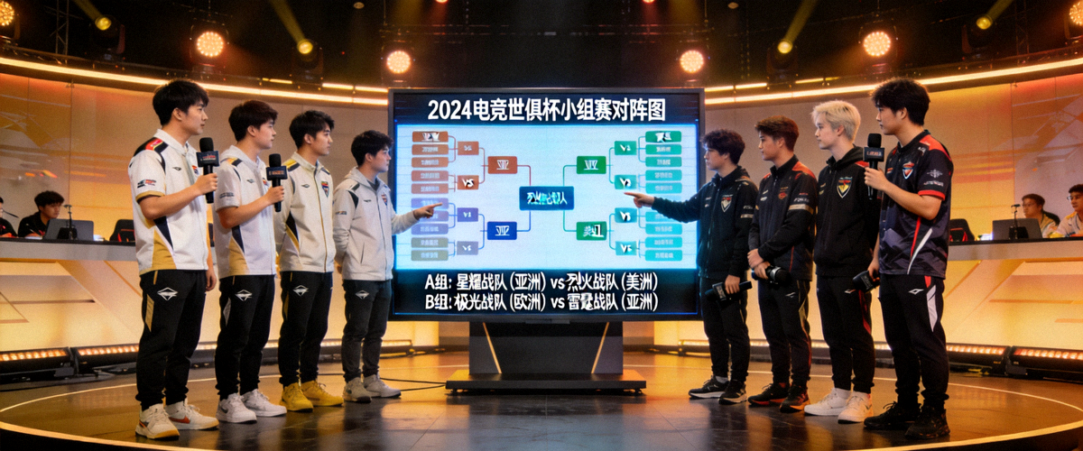 电竞世俱杯小组赛对阵图公布现场，各赛区种子战队代表出席